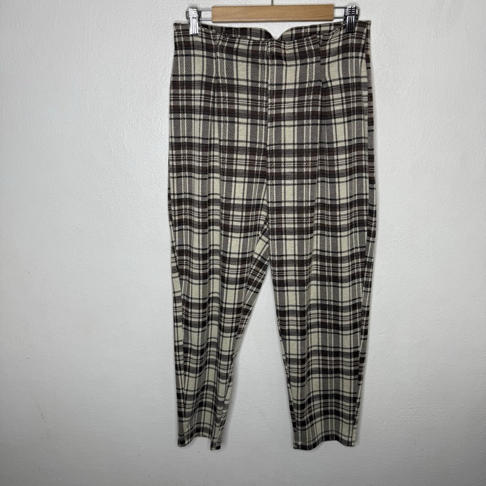 Free People Brecan Plaid Brown Pants High Rise Boho Goblincore Women's Small